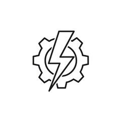 Lightning Bolt and Gear Icon Representing Power and Settings.