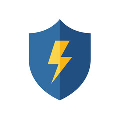 Electric shield symbol representing protection and power against potential dangers.