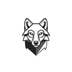 Geometric wolf head logo vector illustration design.