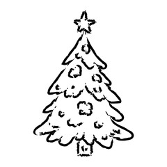Hand Drawn Christmas Tree Decoration Vector