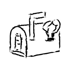 Hand Drawn Mailbox with Christmas Letter Illustration