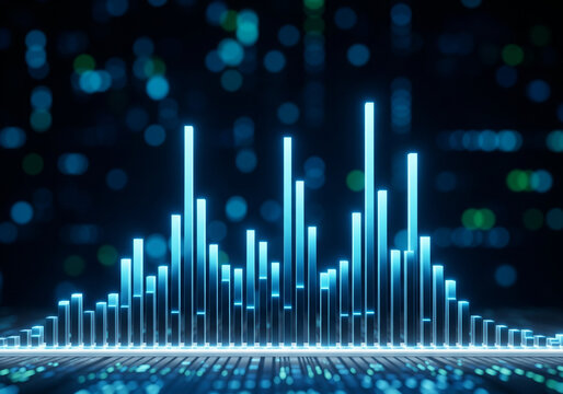Abstract Modern Bar Graph Showing Data Analysis and Frequency