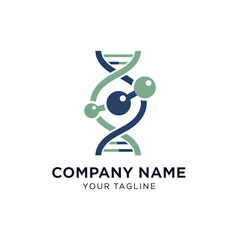 DNA helix logo design for scientific research and medical innovation.