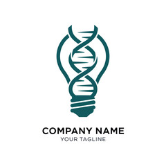 DNA Helix Inside Light Bulb Symbolizing Scientific Innovation and Discovery.