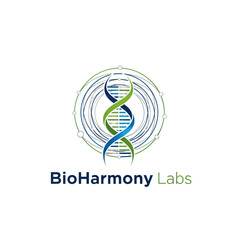 BioHarmony Labs DNA Helix Logo Design.