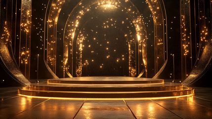 elegant fractal geometric podium