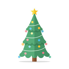 Stylish Modern Christmas Tree Vector Illustration for Winter Holiday Themes