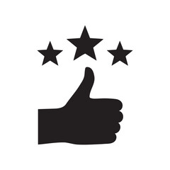 Thumbs up with three stars