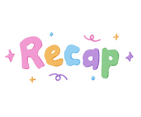 Cute Colorful Typography Lettering recap