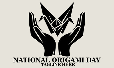 illustration vector graphic of national origami Day. national origami day celebration icon and national origami day logo vector