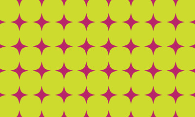 Repeating retro star shapes create a striking pattern against the colorful lime background