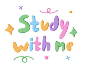 Cute Colorful Typography Lettering study with me