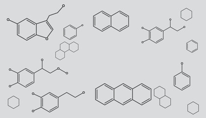 化学構造式のフレームイラスト　コピースペース © gelatin