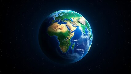 Fototapeta premium Earth globe floating in starry space, representing our planet's beauty and vastness.