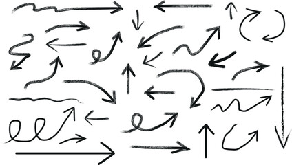 hand drawn arrows on white background