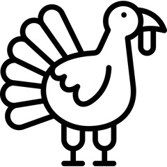 turkey icon illustration design with outline