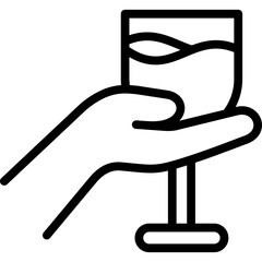 wine icon illustration design with outline