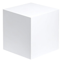 Naklejka premium Simple, white, isolated cube with soft shadow on black