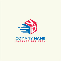 Creative VD letter speed box logo design vector template