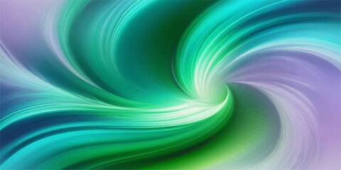 Abstract colorful twirl and spiral motion wave with vibrant green and blue light texture design illustration on a digital technology pattern backdrop