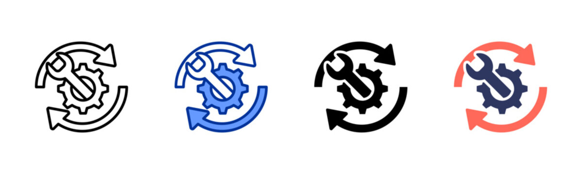 Repair In Progress icon sheet multiple style collection