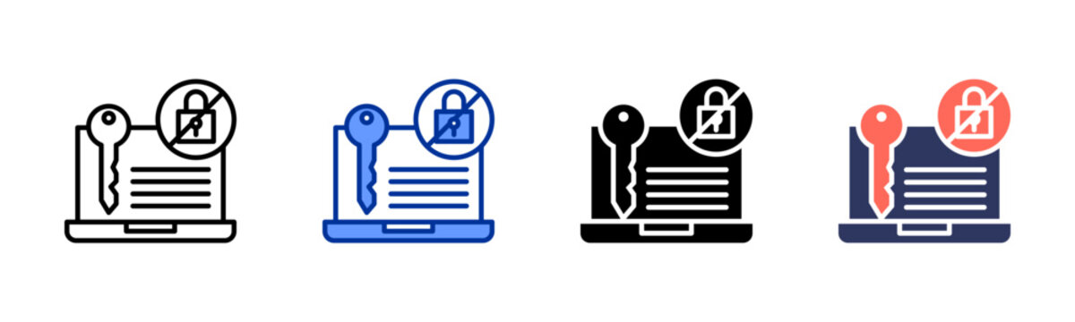 Unauthorized Access icon sheet multiple style collection