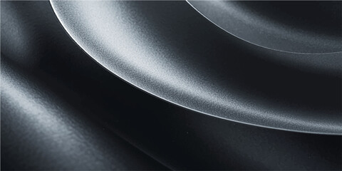 Abstract black and white brushed steel metal plate object for a kitchen food background