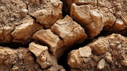 Fototapeta premium Cracked Earth Texture, Arid Soil, Dry Land, Climate Change