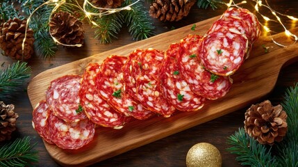 Christmas Salami Board, Charcuterie, Holiday Appetizer