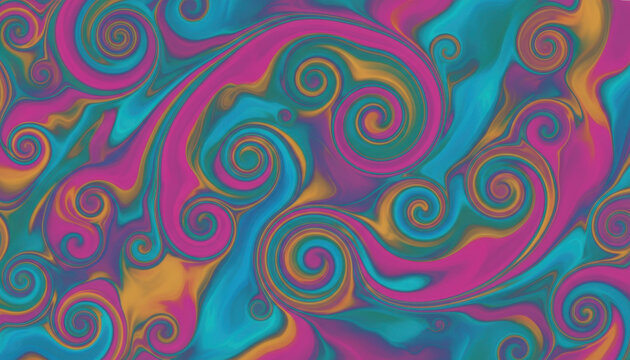 Blue Green Red Rotating Pattern, Abstract Colorful Spiral Design