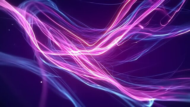 Abstract colorful light trails flowing dynamically against a dark background, creating a vibrant atmosphere