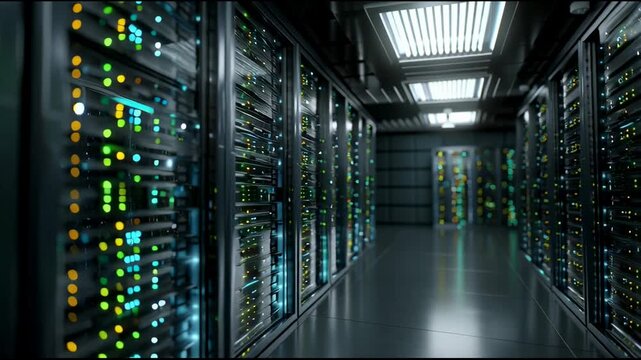Inside the Data Center A Glimpse into the Core of Digital Infrastructure, rows of servers, technology and data storage