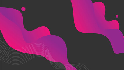 Abstract Background with Motion Wave Fluid Liquid Lines and 3D Effects, Red Pink Purple Gradient Color