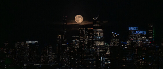 moon over city