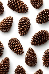 3d pine cones isolated on white background