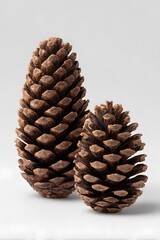 3d pine cones isolated on white background