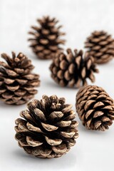 3d pine cones isolated on white background
