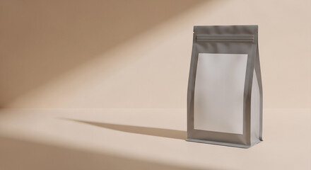 Minimalist Tea Packaging Mockup with Blank Label on Matte Pouch Design