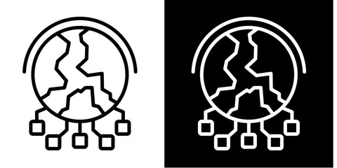 Globalization  Icon Set White Style Collection