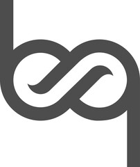 monogram script letter b and q. Classic and script.