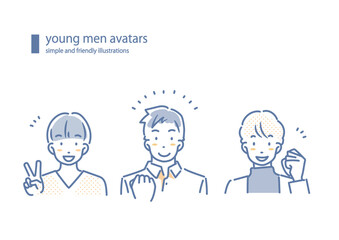 目標達成を喜ぶ若い女性たち　シンプルでお洒落な線画イラスト