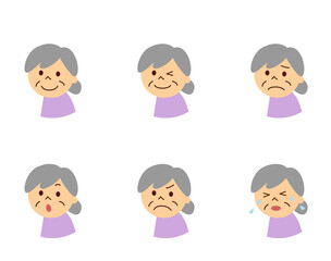 おばあさんの表情　セット