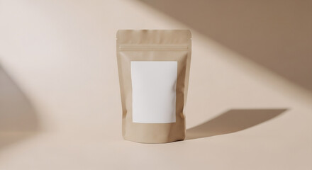 Premium Minimalist Tea Packaging Mockup with Natural Shadow and Matte Texture