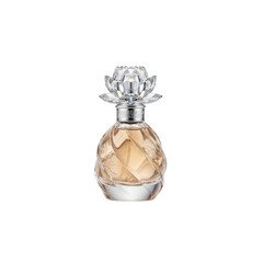 Luxury glass antique perfume bottle isolated on white for beauty and cosmetic oil container