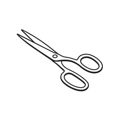 Fototapeta premium Elegant black and white vector of a scissor icon, capturing the idea of creativity, sharpness, and minimal design aesthetics for modern graphic concepts.