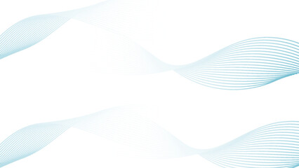 Abstract Blue Wave Lines on White Background. Suit for banner, web, brochure, pamflet and presentation