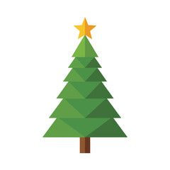 Fototapeta premium Simple Geometric Christmas Tree Vector Design with Clean Holiday Style