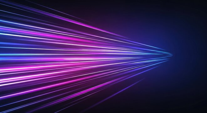 A vibrant, abstract light trail against a dark background.