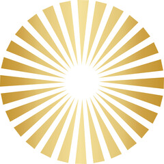 Golden Sunburst Radiating Outward From A Central Point On A Transparent Background
