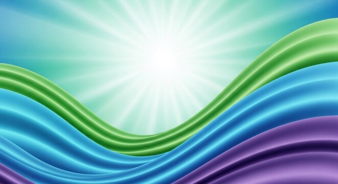 Abstract colorful waves against a gradient background.